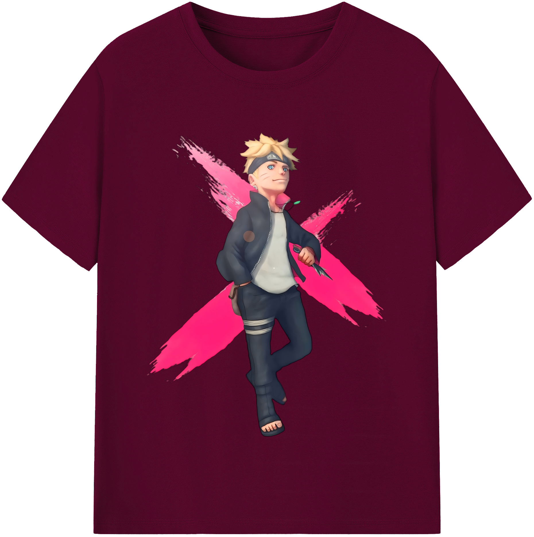 （画像用） NARUTO -ナルト- うずまき ボルト Uzumaki Boruto レディースカジュアルプリントTシャツ（綿100％）